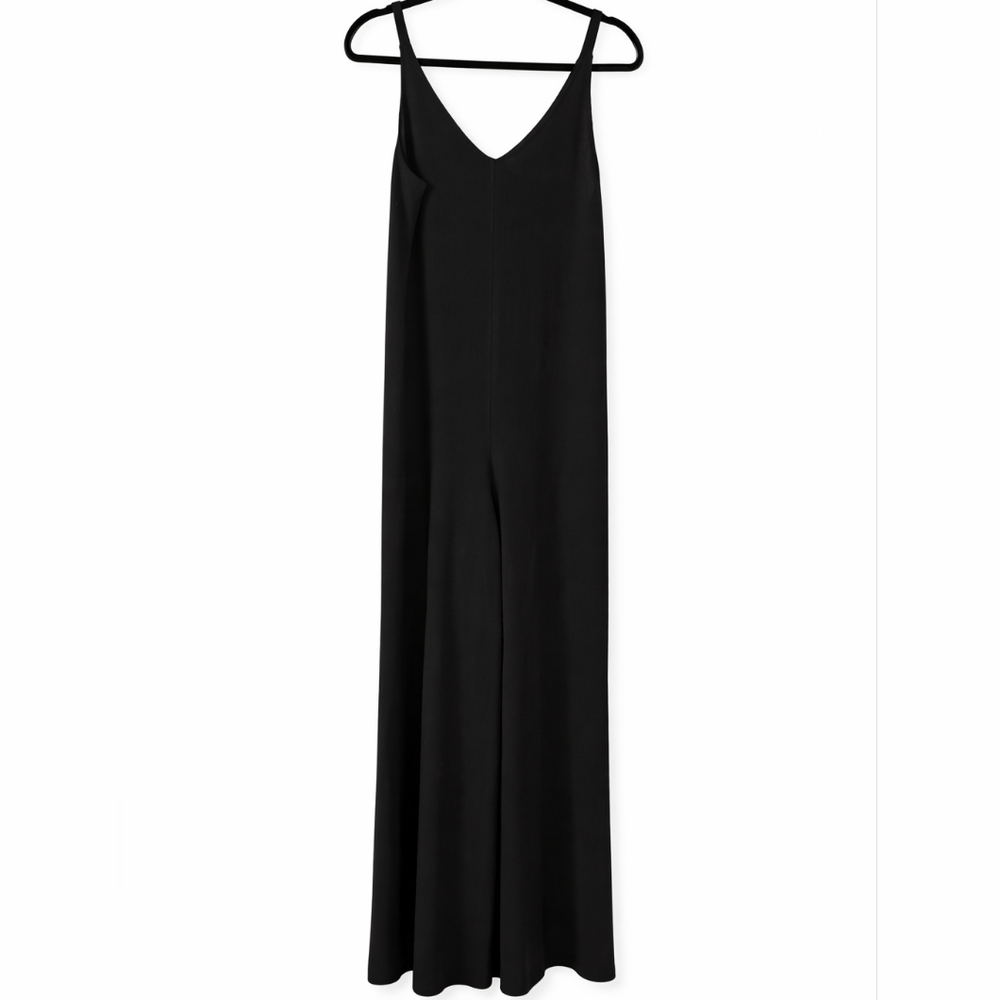 Athleta Wind Down Jumpsuit Black Wide Leg Sleeveless V-Neck Women’s XS